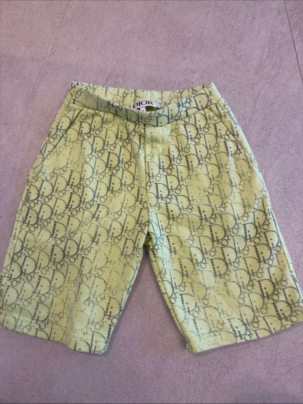 Dior Yellow Monogram Jacquard Shorts